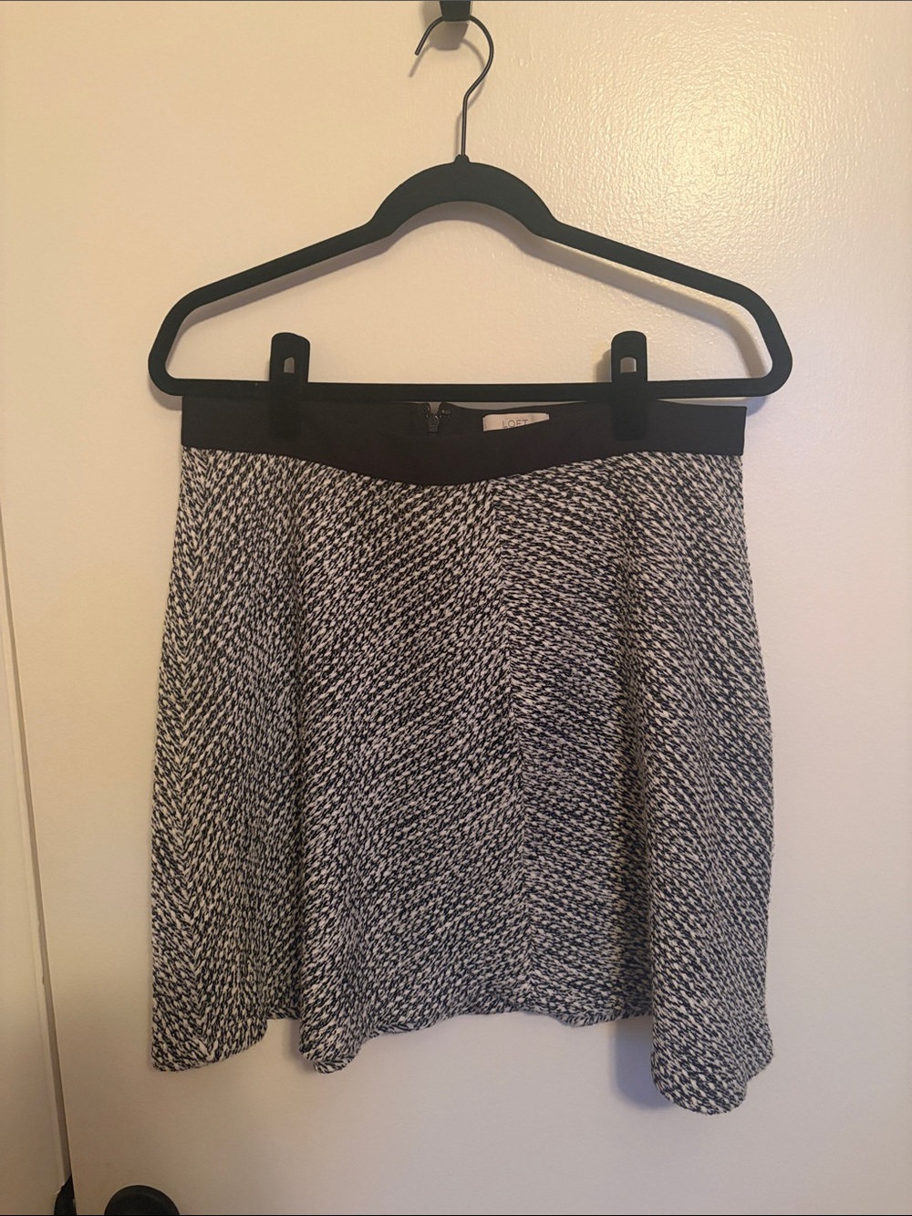 LOFT Black & White Tweed Skirt